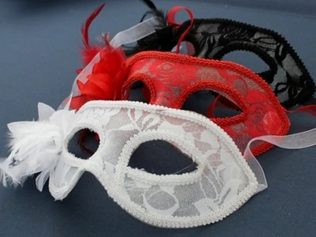 Lovely Sexy Lace Mask Halloween Costume Prop Transparent Party Ball Eye Masks Fancy Dress