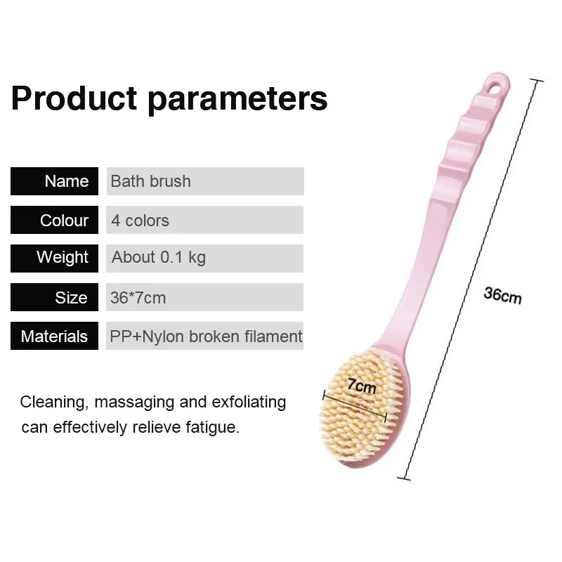 Длинная ручка, щетка для спины, для тела, для ванны, душа, губка, Очищающий скраб, скраб, массаж кожи, отшелушивание, набор для ванной комнаты, аксессуары