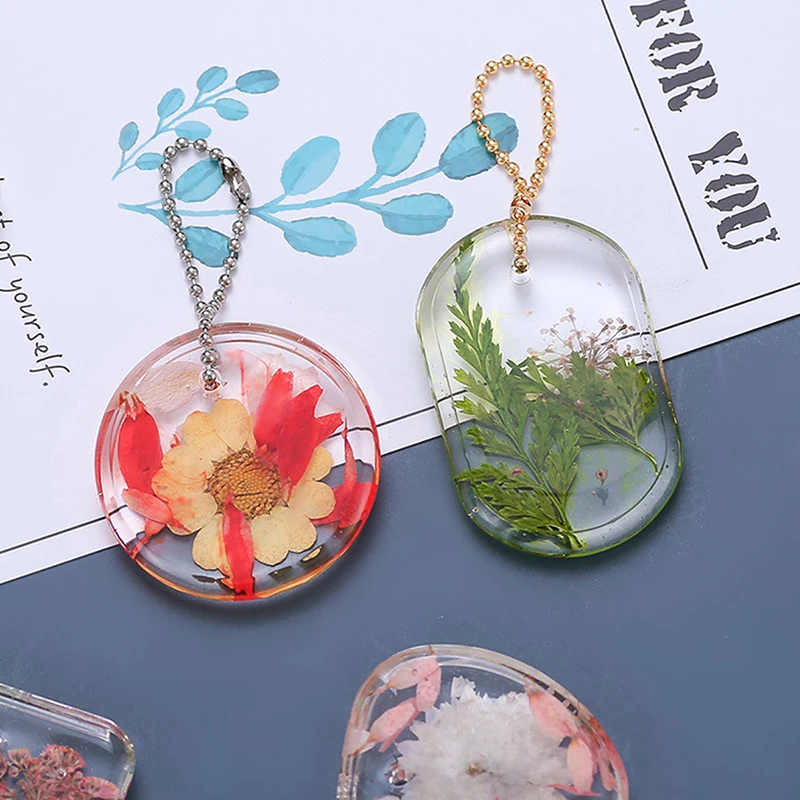 DIY Keychain Pendant Silicone Mold Set Crystal Epoxy Resin Round Rectangle Pendants Jewelry Making Casting Mould |