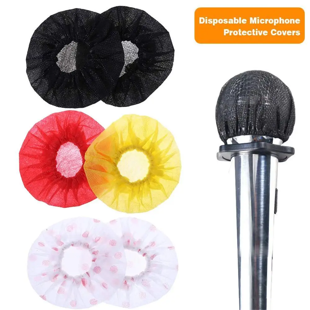 

100pcs Disposable Microphone Covers Non-woven Dust-proof Odorless Handheld Stage Microphone Covers For KTV News Interview