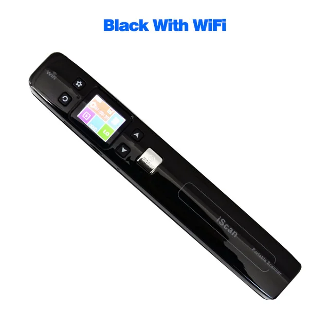 Черный Фото сканер портативный iScan A4 wifi 1050 USB книга сканер ручной сканер изображения документов - Цвет: Черный
