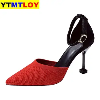 

Summer Women Pumps Sweet High Heels Ankle Strap Female Classic Toe Dress Cute Shoes Ladies Footwear Sexy Zapato Mujer