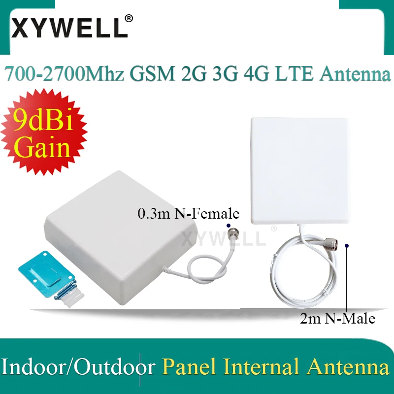 700-2700Mhz GSM 2G 3G 4G LTE Antenna 9dBi Gain Indoor Panel Internal with 2m/0.3m cable For Mobile Signal Booster | Мобильные