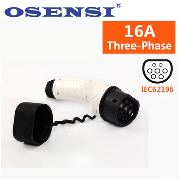 

OSENSI Three Phase 16A Type 2 EV Plug IEC 62196 Female Connector Electric Vehicle Charger EV Side Type 2 Mennekes EV Charging