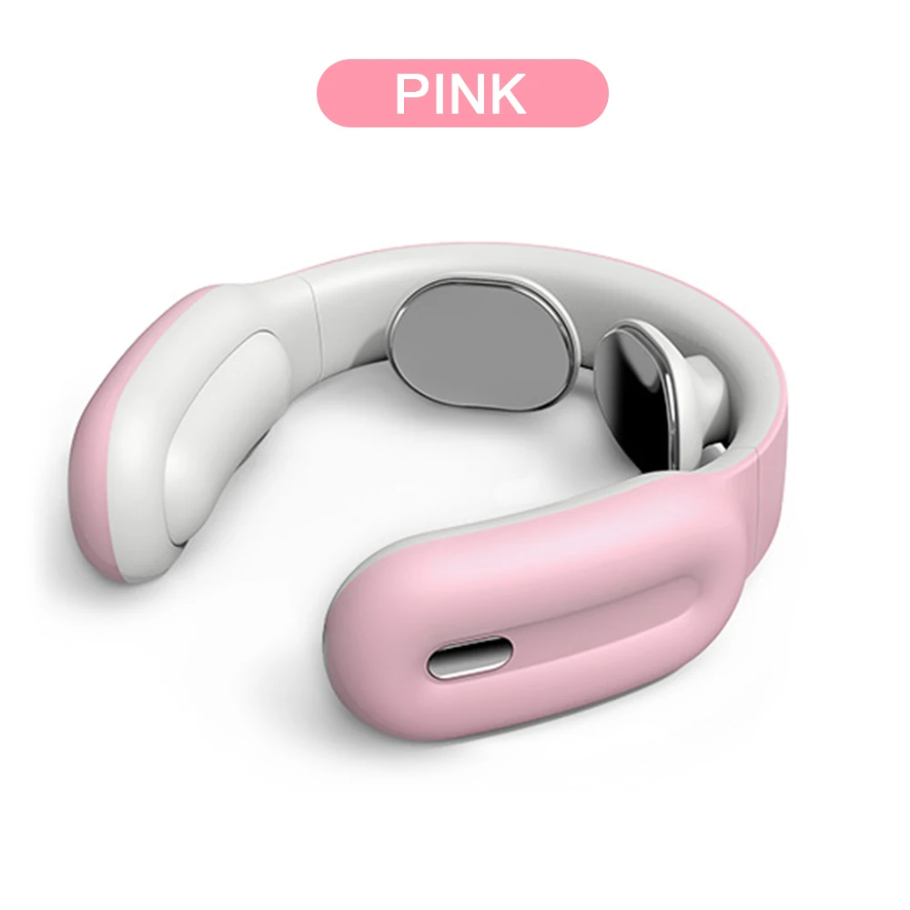 Pink EMS согревающий массаж шеи и спины массажер Смарт разминающий массаж боли шеи и плеч для улучшения циркуляции крови коробка здравоохранения Релакс инструменты - Цвет: Pink