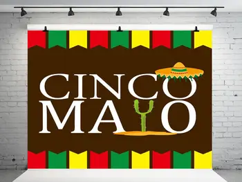 

VinylBDS 7x5ft Cinco Mayo Backgrounds For Photo Studio Baby Shower Cactus Red Yellow Green Children Backgrounds Photo Studio