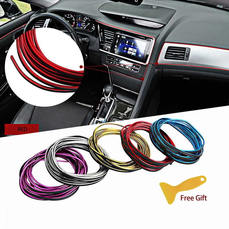 Estilo do carro marca adesivos e decalques interior molduras decorativas 3d thread adesivos decoração tira para carro universal