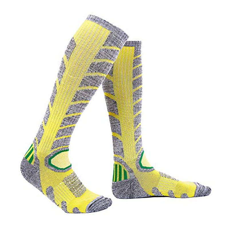 2 Pairs Men Women Ski Socks Warm Skiing Calf Socks High Performance Winter Sport for Skiing Snowboarding