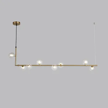 

Nordic Glass Ball Chandelier Light for kitchen bar table long chandelier led design black loft glass ball hanging light Fixture