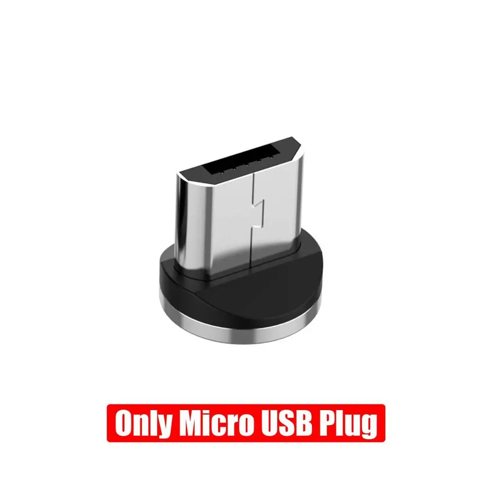 Магнитный USB C Micro USB кабель для iPhone Flow светящийся кабель провод для быстрого заряда type-C 8 Pin зарядное устройство мобильный телефон USB кабель - Цвет: Only Micro USB Plug