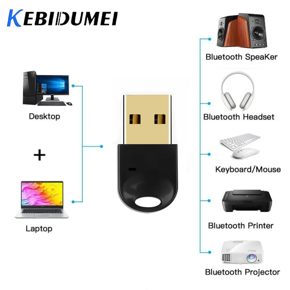 Kebidu Bluetooth 4,0 адаптер USB ключ A2DP Бесплатный драйвер для ПК компьютер динамик аудио PS4 контроллер приемник передатчик