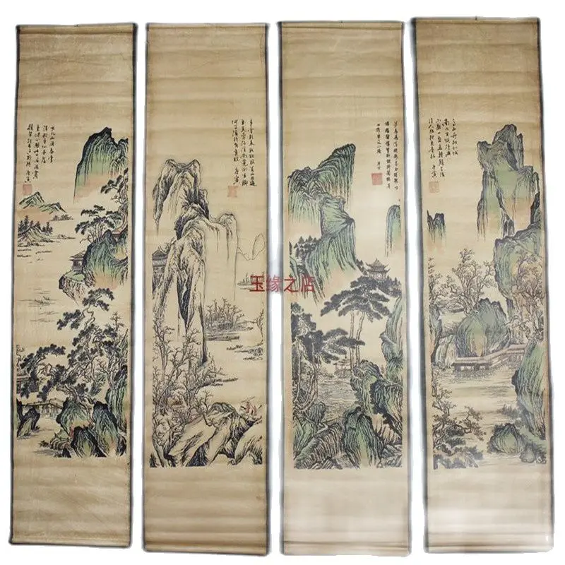 

The living room painting decorative painting murals four framed landscape painting screen paintings antique calligraphy