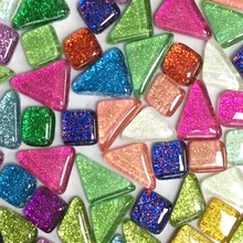 120 г/компл. красочные Яркая блестящая ремесло Материал Стекло мозаика Плитки оптом декором ручной работы дизайн DIY ремесло искусство для мозаики, делая