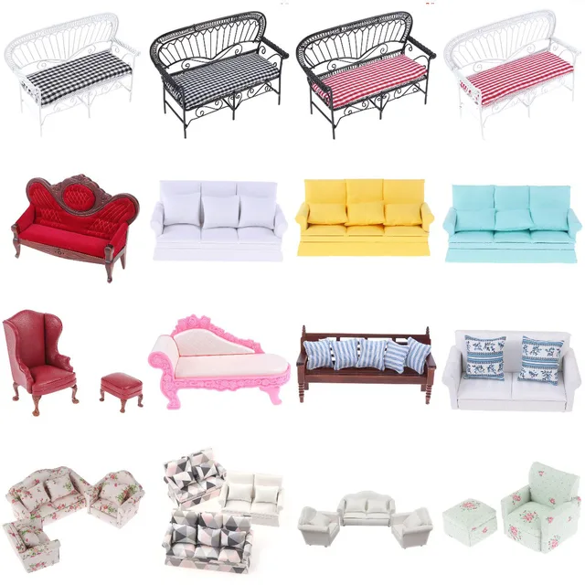Mini Cute Sofa Pillows For Dolls Children Simulation Dollhouse Furniture Toys 1:12 Miniature Doll House 1