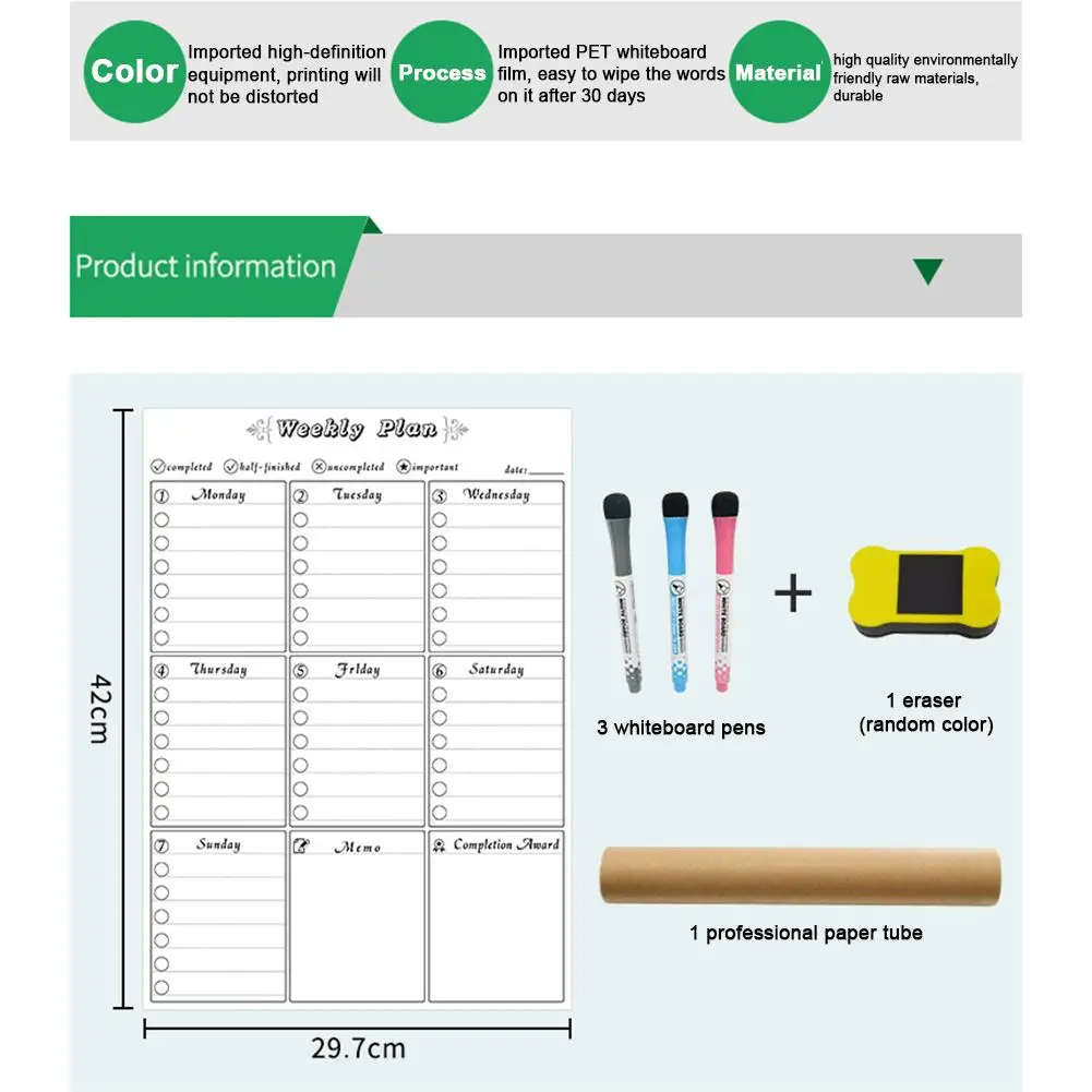 MAGNETIC FRIDGE PAD MAGNET WEEKLY CALENDAR PLANNER MONTH /& YEAR SELECT COLOUR
