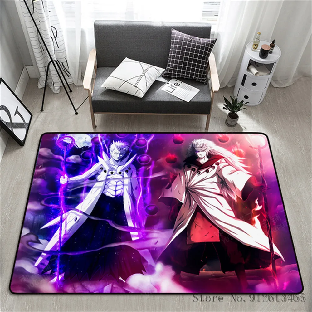 quilt 3D Cartoon Naruto Anime Anime Ninja Uzumaki Uchiha Print Floor Mats area rug Carpets Mats Floor Rug For Living Room Non-slip fitted sheet