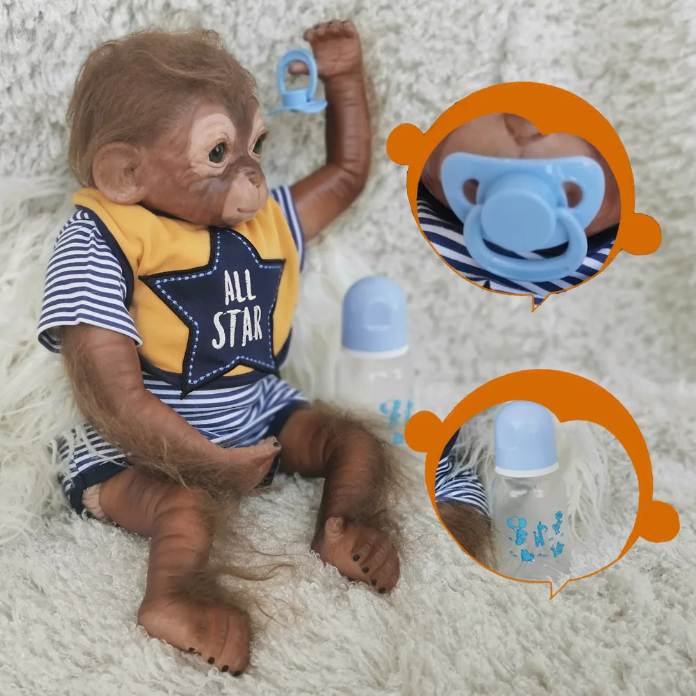 NPK Bebe Reborn настоящая жизнь обезьяна Детская Мягкая силиконовая кукла реборн детские игрушки для детей подарок на день рождения Juguete Brinquedos