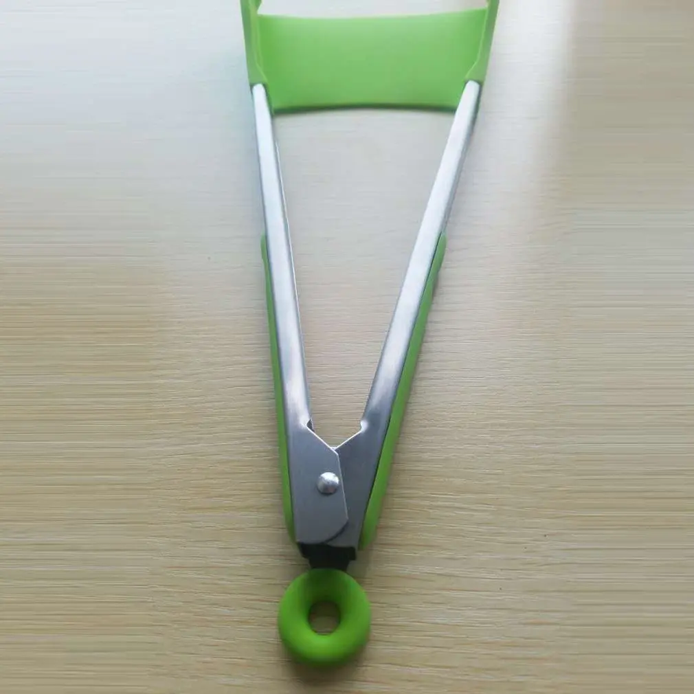 12 Inch Special Silicone Kitchen Spatula& Tongs 2-in-1 Non-stick Heat Resistant Spatula Flipper BBQ Tongs Kitchen Tool Helper