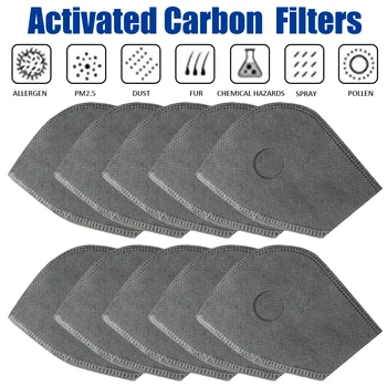 

5/10 Pcs 4/5 Layer PM2.5 Activated Carbon Anti Dust Mouth Face Mask Filter Set Insert Dustproof Anti-Dust Cycling Mask