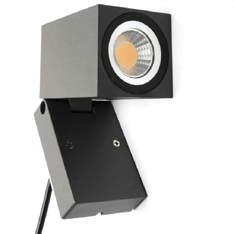 Adjustable 7W COB LED Wall Lamp IP65 Waterproof Indoor& Outdoor Aluminum Wall Light Surface Mounted Cube LED Garden Porch Light