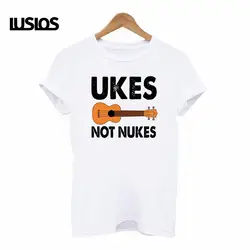 LUSLOS/женская футболка с принтом «NOT NUKES»; большие размеры; Летние повседневные белые футболки с короткими рукавами и круглым вырезом; femme; 2019;