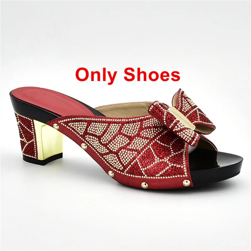 Red shoes only Новое поступление, комплект из обуви и сумки, комплекты в африканском стиле г. Роскошная дизайнерская обувь для женщин, обувь женские туфли-лодочки на высоком каблуке для вечеринки в нигерийском стиле - Цвет: Red shoes only