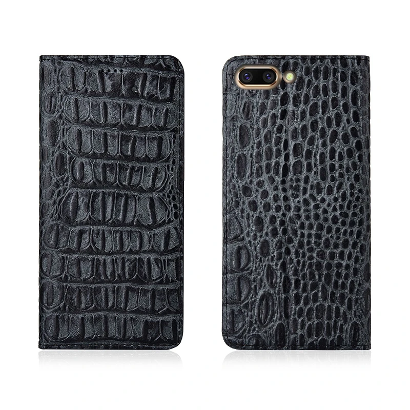 

Crocodile Back Pattern Genuine Real Leather Magnetic Flip Phone Bag For OPPO R11 Plus/OPPO R11/OPPO R11 Plus Phone Case Coque