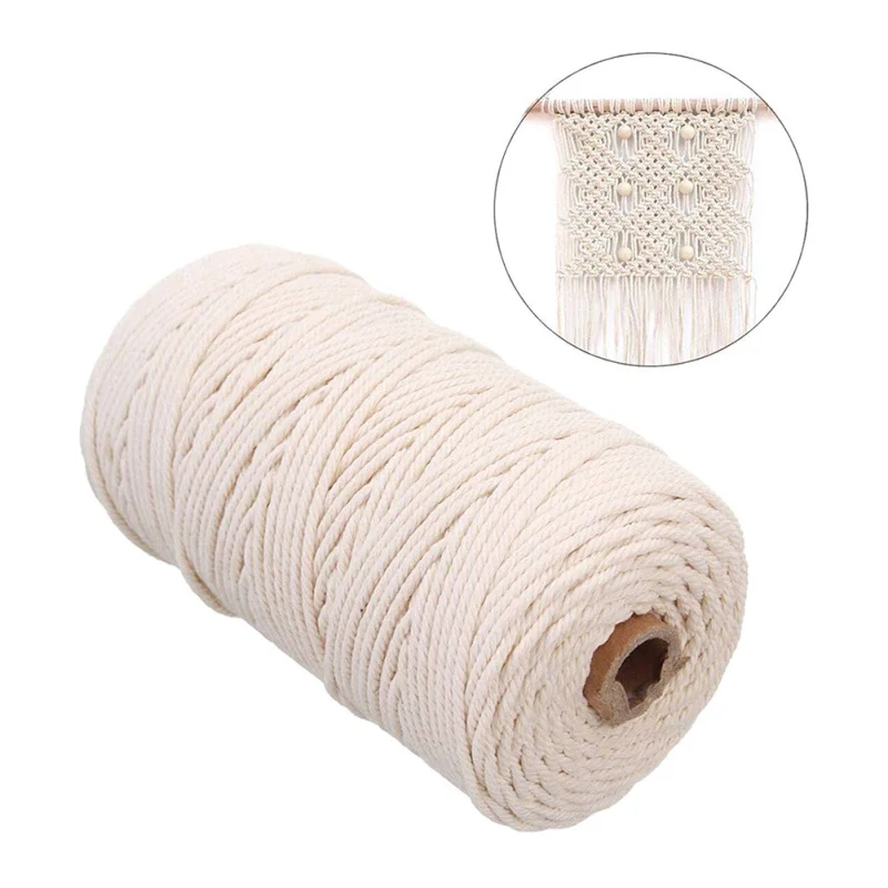 3 мм x 50 м/100 м/200 м DIY ручной работы макраме хлопковый шнур для подвешивания на стену ремесло шнур нить шнур шпагат нить