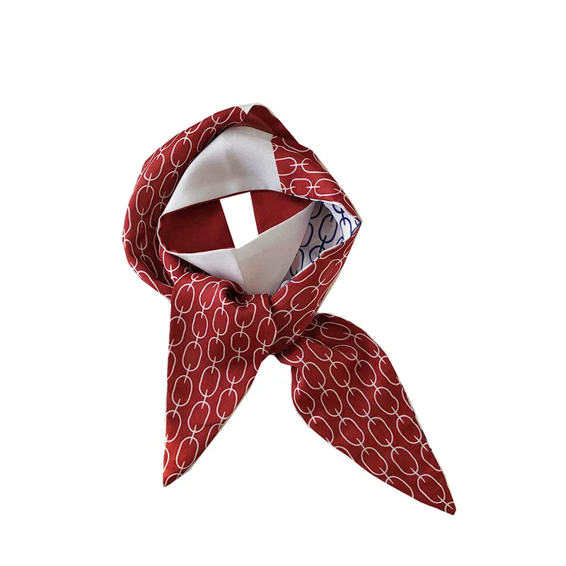 

2020 Spring New Style Small Silk Scarves Korean-style Chain Long Silk Scarves Narrow Version of the Small Neckerchief
