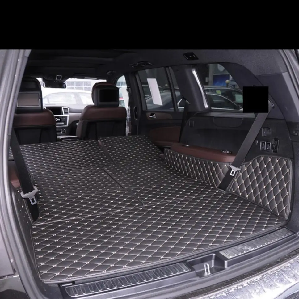Волокна кожи багажник автомобиля коврик для mercedes benz gls320 gls350 gls500 gls400 gl400 gl500 gl350 gl550 2006- автомобильные аксессуары