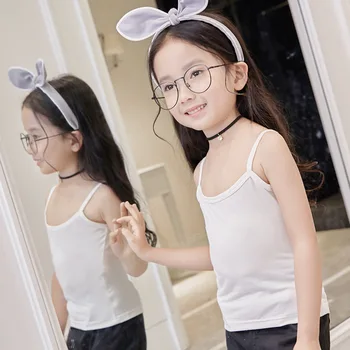 

Kids Girls Vest Summer Girls camisole Model Cotton Underwear Vest For Girls Tank Tops Teenager Undershirt Child girls Clothing