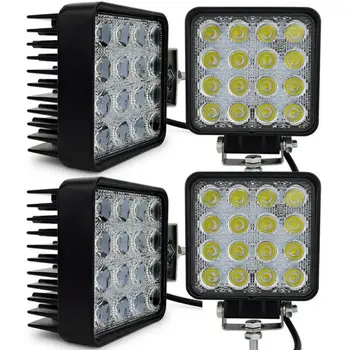 

48W LED Work Light 12V 24V Off Road Flood Spot Lamp For Car Truck SUV 4WD Square