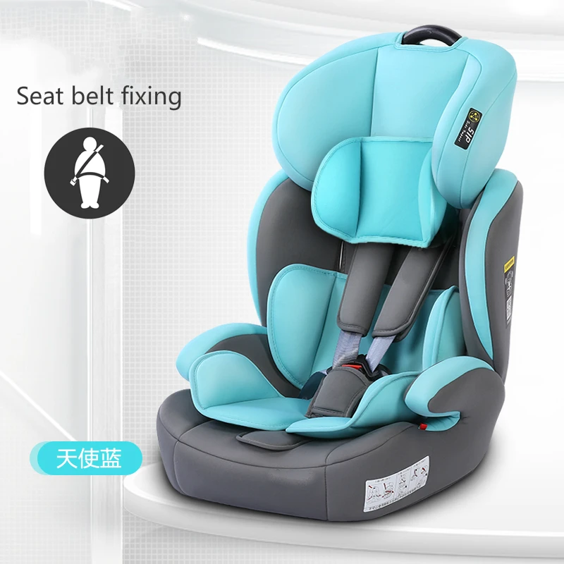 Детское автокресло ISOFIX разъем простой и портативный складной усилитель 9 months To 12 years Old детские безопасные сиденья до 36 кг детское кресло для автомобиля - Цвет: Blue