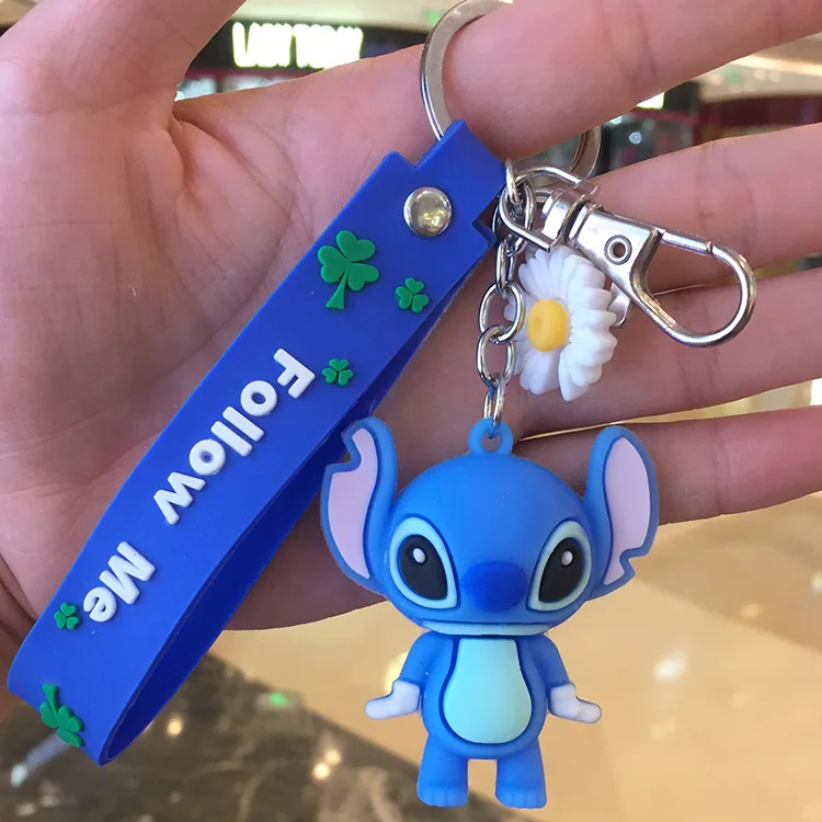 Disney Stitch Keychain Variety of Cartoon Lilo & Stitch Cute Doll Keyring Fashion Couple Bag Ornament Key Chain Car Pendant Gift