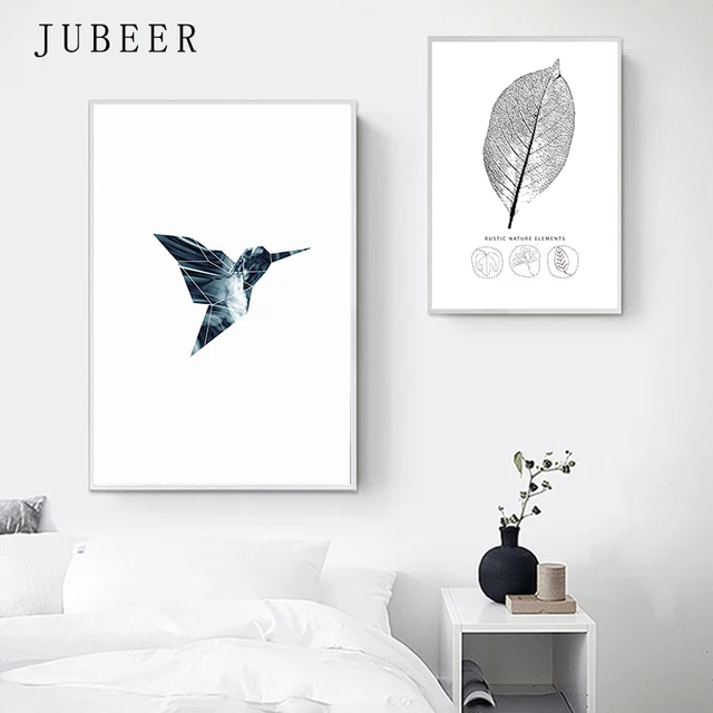 Nordic Style Poster Minimalist Art Canvas Painting Bird Leaf Black and White Prints Wall Art Decoration Nordic Style Poster Minimalist Art Canvas Painting Bird Leaf Black and White Prints Wall Art Decoration Painting for Living Room