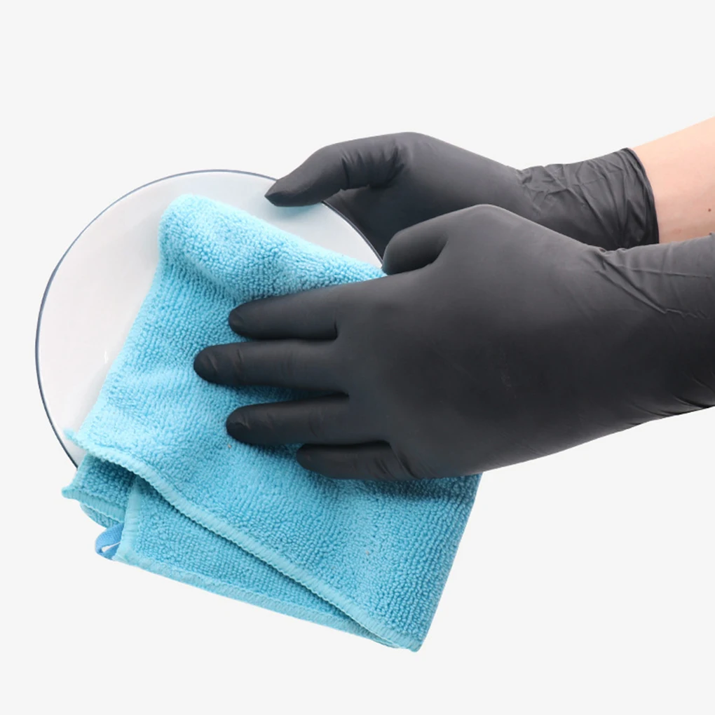 Black disposable gloves powder free latex free 20PCS mechanic tattoo beauty care body art gloves S/M disposable gloves