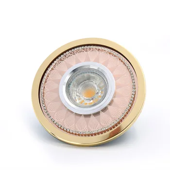 

Round crystal downlight with , GU10 Led bulb, gold and chrome plating, used for kitchen interior decoration