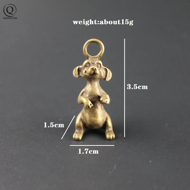 New HOT Brass Classical Cute Dog KeyChain Pendants National Style Pure Copper Solid Charm Key Hanging Trinket Animal for Gifts | Украшения