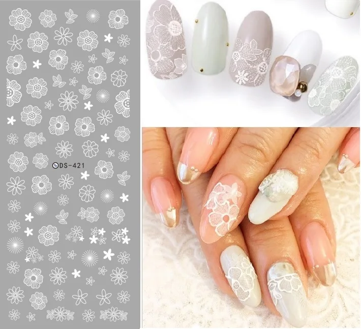 Florals Patterns! Nails Art Manicure Water Decal Decorations Design Water Transfer Nail Sticker For Nails Tips Beauty
