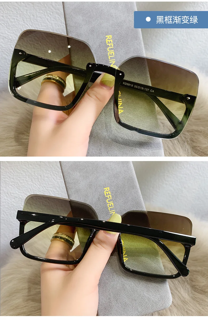 New fashion sunglasses, personality net celebrity, comfortable and thin sunglasses, trendy sunglasses big square sunglasses