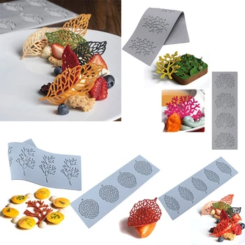 

5pcs/set Coral Leaf Lace Mat Cake Mold Sugar Craft Silicone Pad Fondant Mould Baking Texture Decoration Mold Cake Tools