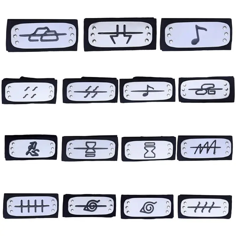 

Adult Kids Headband Japanese Anime Logo Metal Plated Hairband Forehead Protector