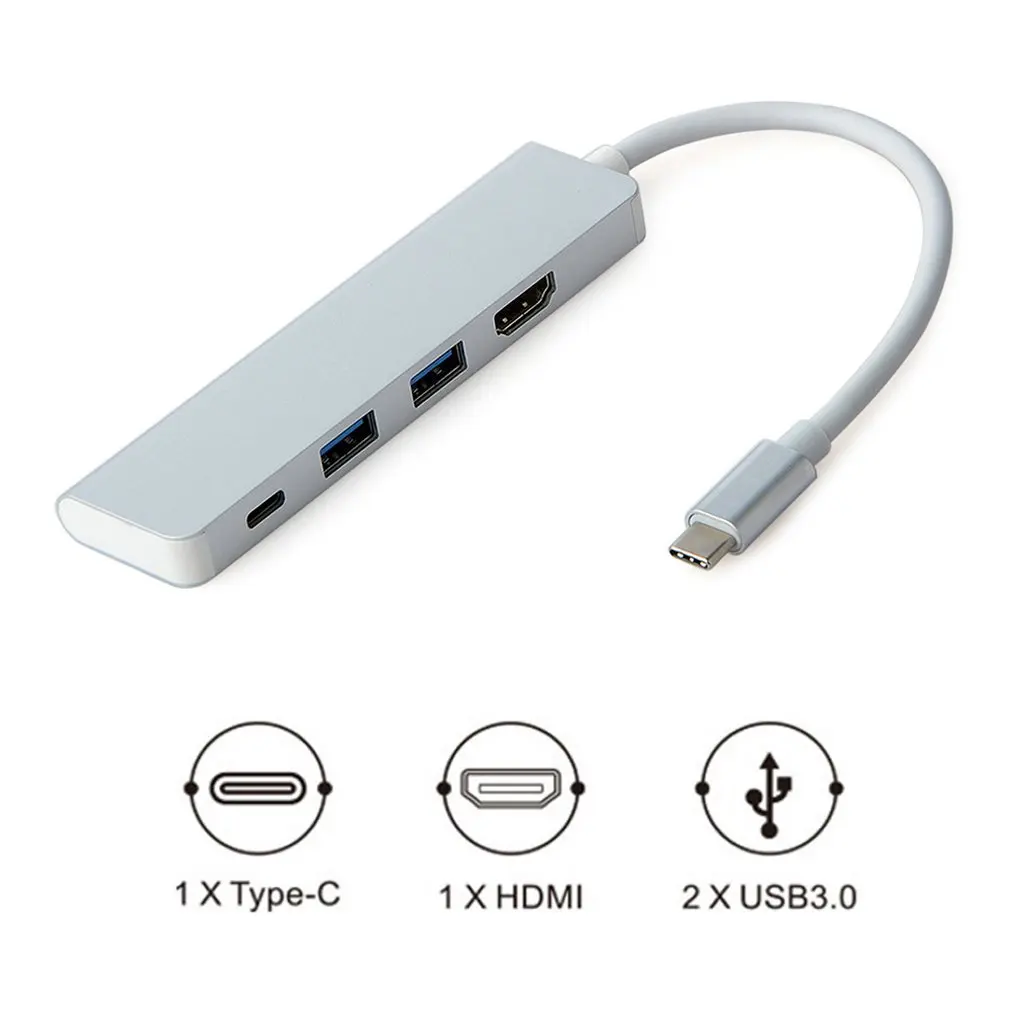 USB C к HDMI адаптер 4K type C адаптер многопортовый AV конвертер 3,0 порт и зарядный порт для MacBook Pro Chromebook Pixel