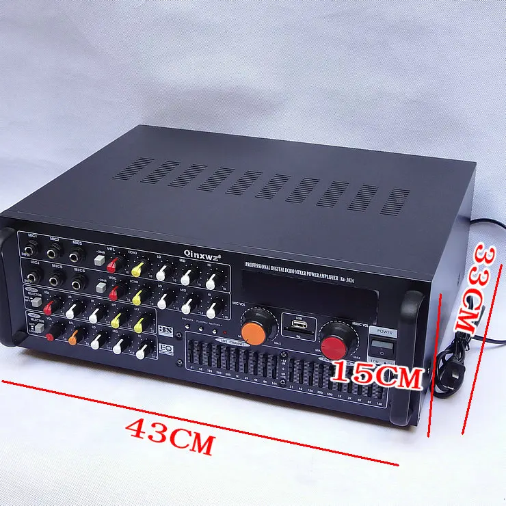 20 секционный микшер бытовой высокой мощности караоке Bluetooth усилитель AV Профессиональный KTV посылка напольный Усилитель Поддержка SD USB