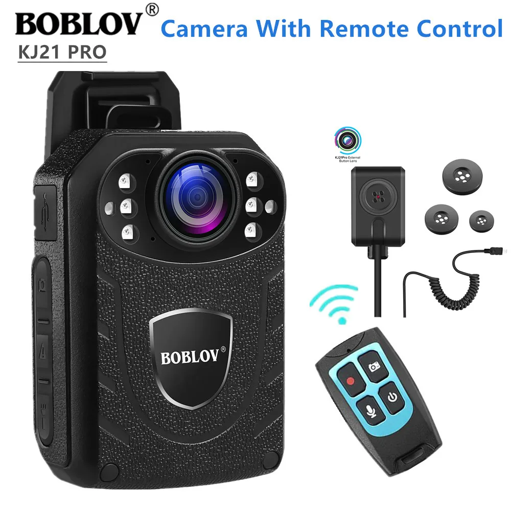 

Boblov KJ21 Pro Body Worn Camera HD 1296P DVR Video Security Pocket Cam IR Night Vision Wearable Mini Camcorders police camera