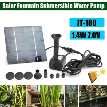 JT-180 1.4W 7V Zonnepaneel Vermogen Fontein Pomp Outdoor Vijver Zwembad Dompelpomp Waterpomp Kit Tuin decoratie