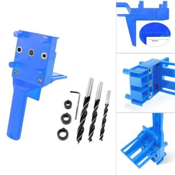 

Pocket Hole Jig Kit Angle 6/8/10mm Adapter Drill Guide Woodworking Tool Pack New