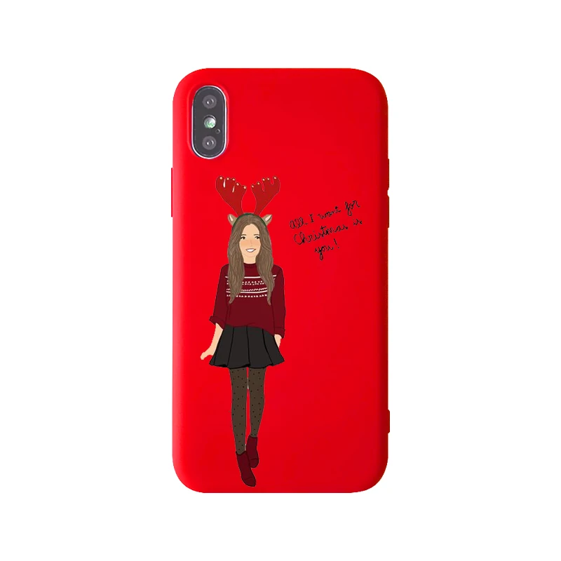 Рождественский матовый чехол для iPhone 11Pro XS Max 7 5 5S SE 6 7Plus XR 6PIUS мягкая термополиуретановая крышка-Чехол