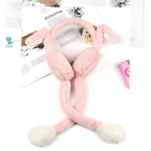 Women Winter Warm Earmuffs Cute Rabbit Airbag Plush Ear Warmer Gifts TC21