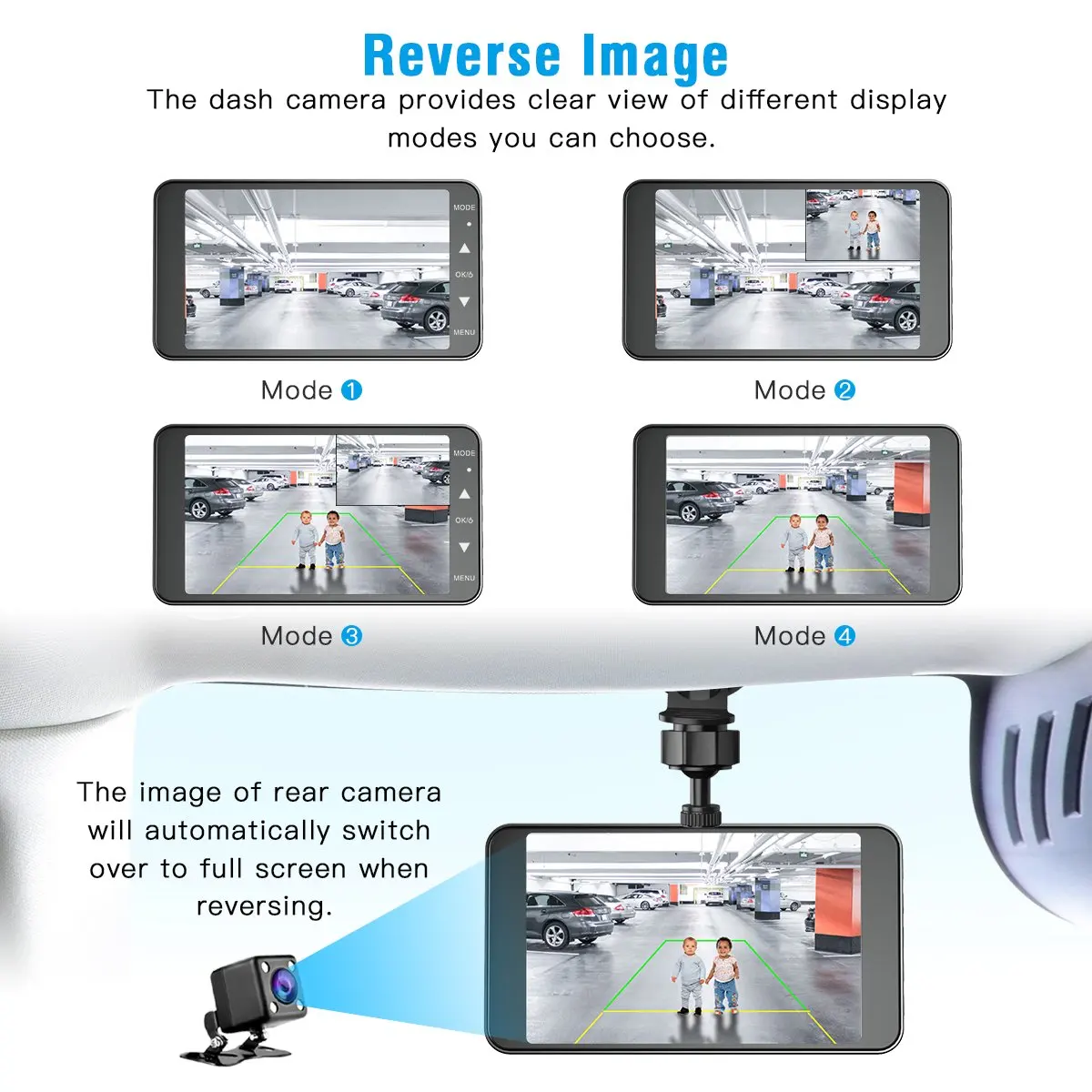 4 Inch Dual Lens Car Camera High Resolution 2.5D Double Lens Front And Back Double Recording Traffic Recorder For Car Vehicle